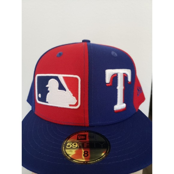 Texas Rangers Hat Cap Double Logo Patch Size 8 59Fifty Fitted New Era - Picture 1 of 7